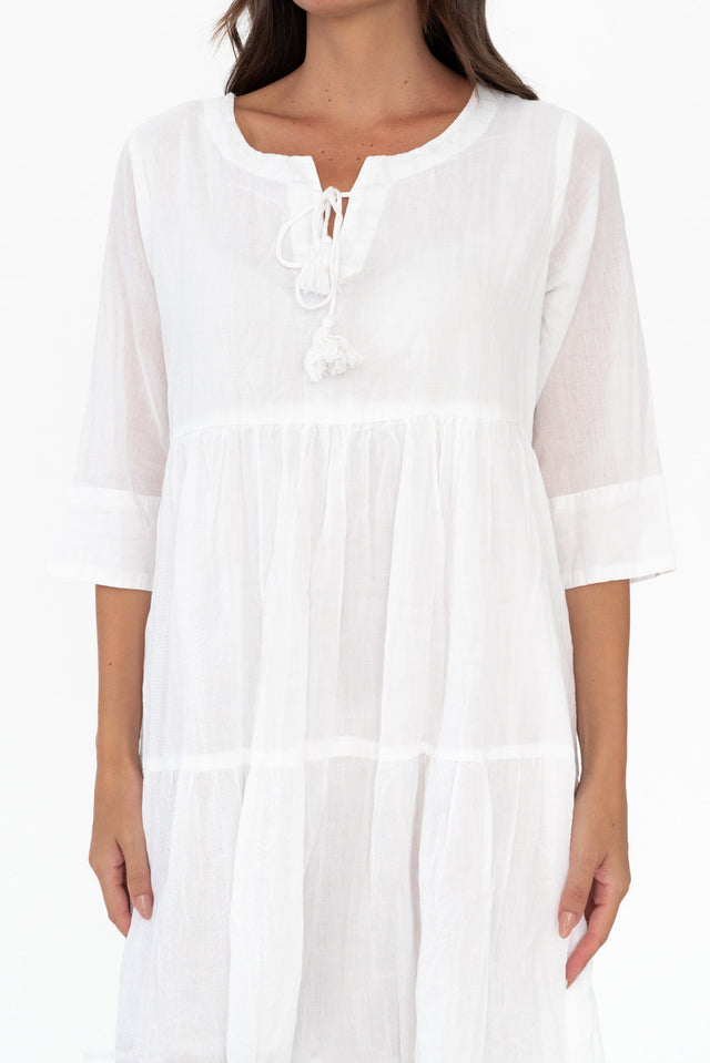 Milana White Crinkle Cotton Dress image 8