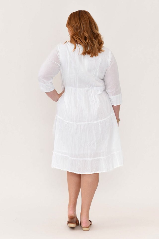 Milana White Crinkle Cotton Dress image 12