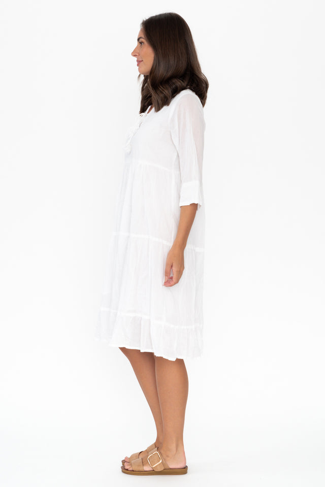 Milana White Crinkle Cotton Dress image 5