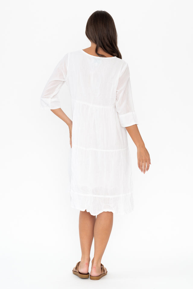 Milana White Crinkle Cotton Dress image 6