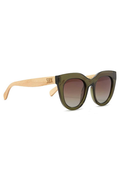 Milla Khaki Wooden Sunglasses