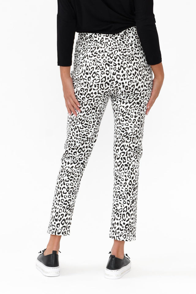 Milo White Leopard Stretch Pants