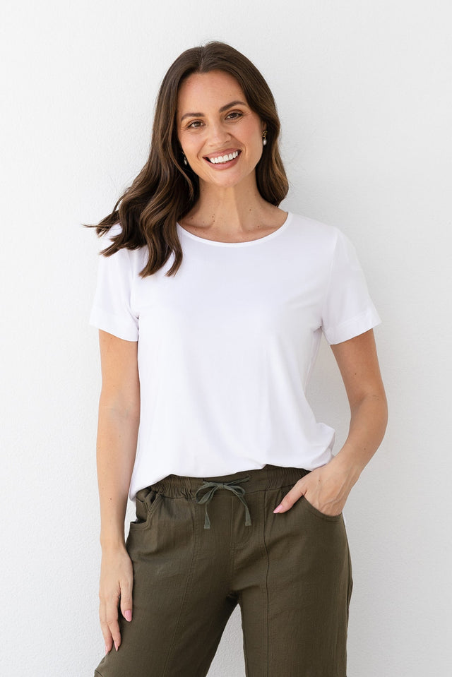 Minelli White Bamboo Tee,Lifestyle