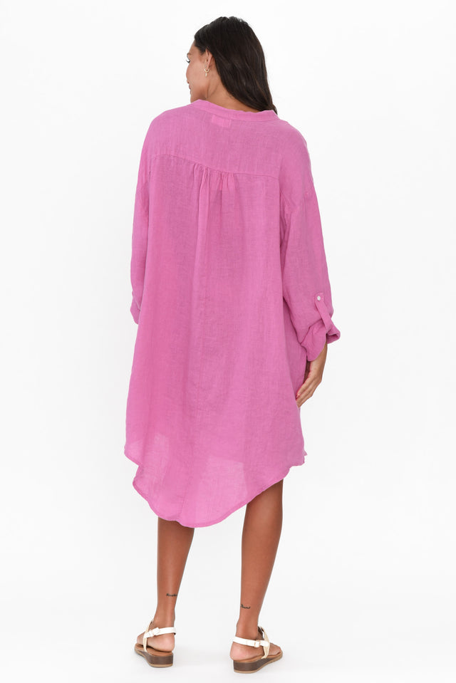 Mischa Pink Linen Shirt Dress image 5