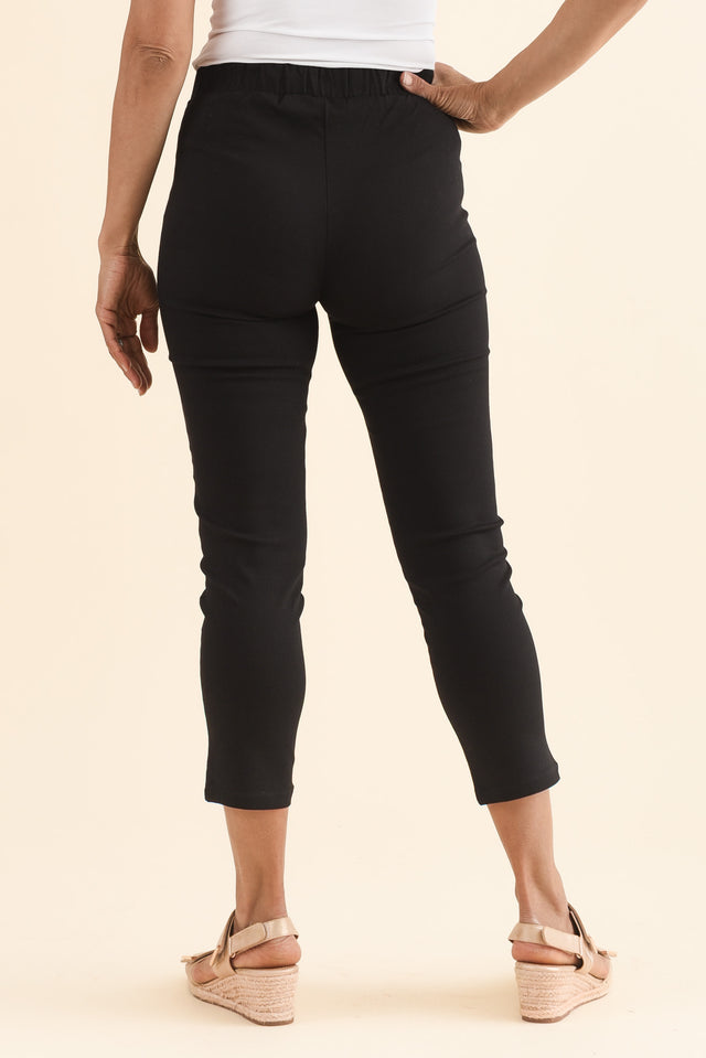 Missy Black Cropped Stretch Pants,Back,Brunette model,alt text|model:Cara image 4