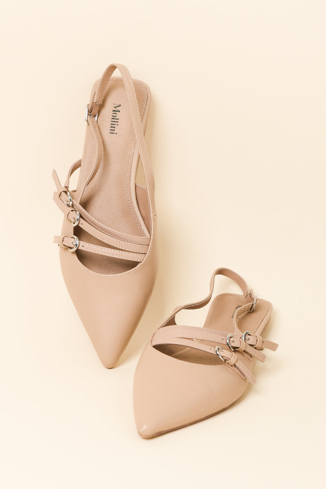 Moena Tan Leather Slingback Mule