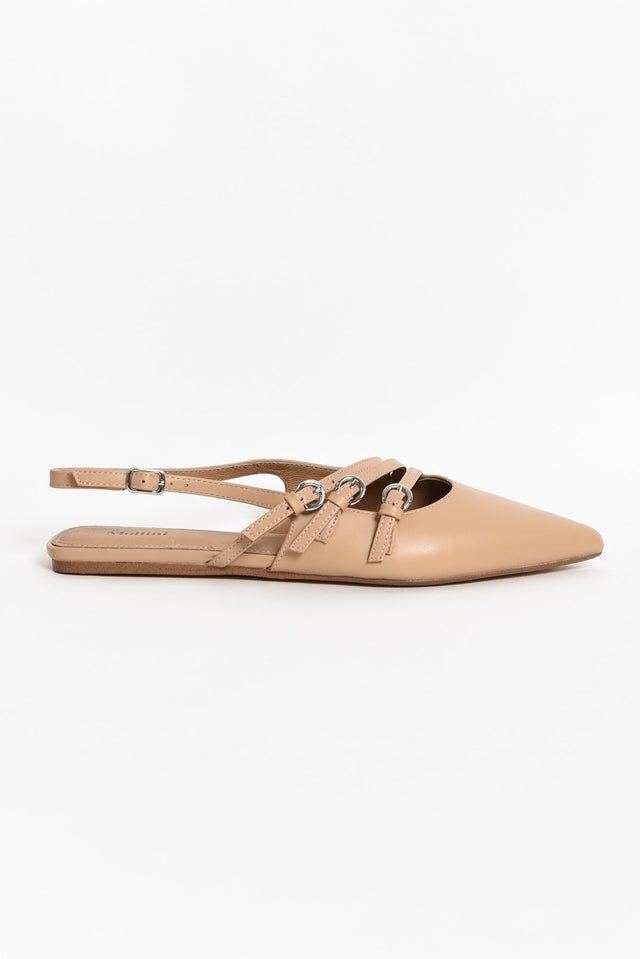 Moena Tan Leather Slingback Mule