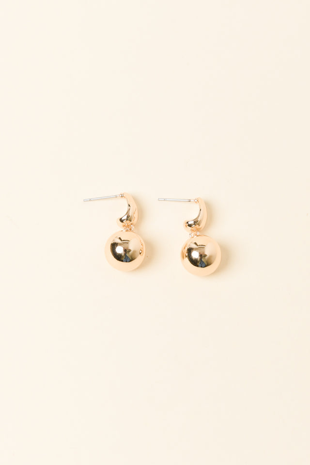Monica Gold Ball Drop Earrings image 1
