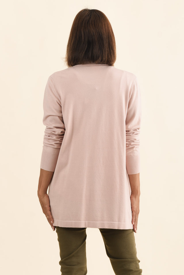 Morocco Blush Knit Cardigan,Brunette model,alt text|model:Cara image 6