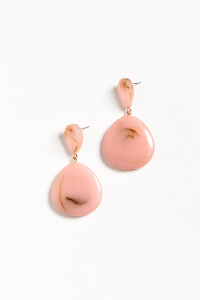 Morocco Pink Swirl Teardrop Earrings