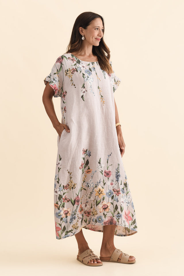 Morrison Blush Floral Linen Pocket Dress,Brunette model,alt text|model:Cara image 4