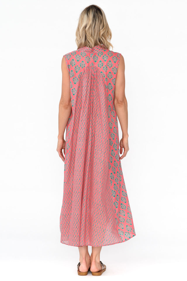 Mossman Pink Geo Cotton Dress