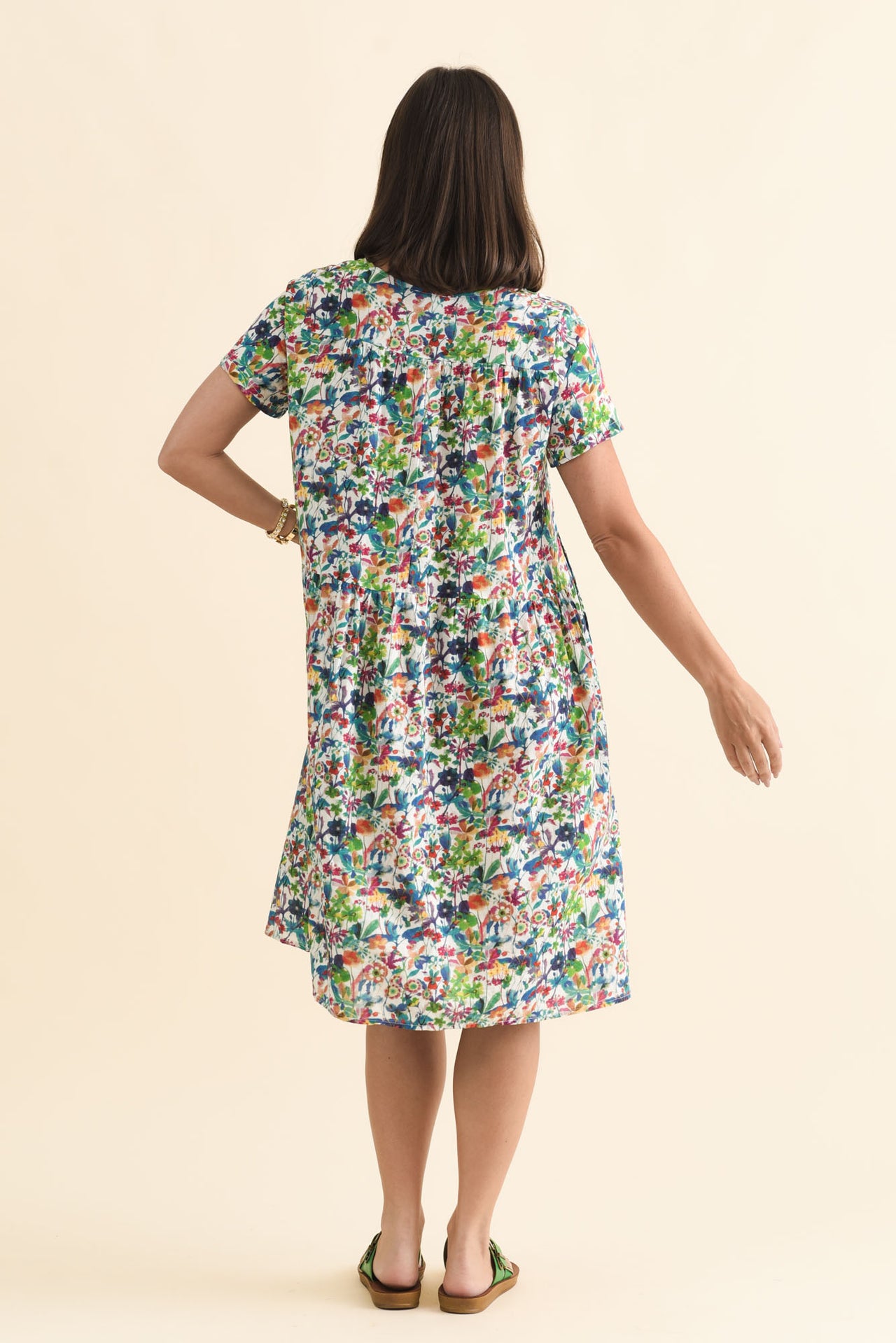 Murano Green Floral Cotton Dress