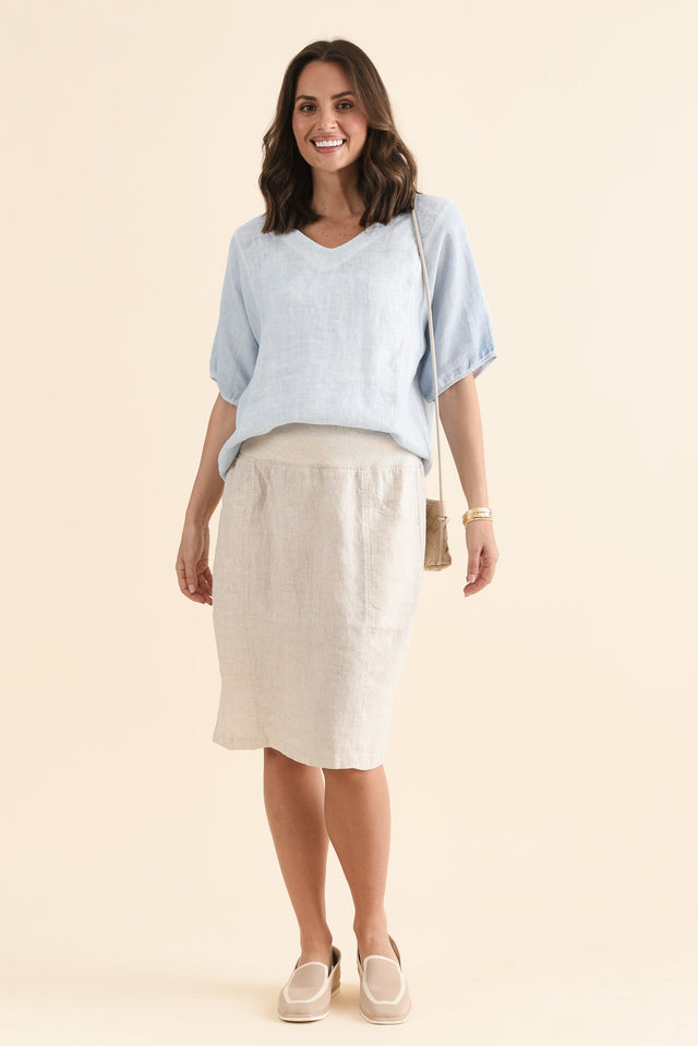 Mylah Natural Linen Stretch Skirt image 6