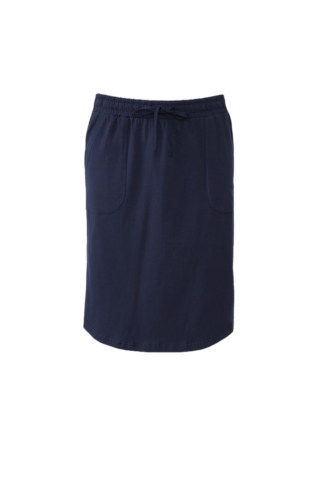Navy Cotton Drawstring Skirt