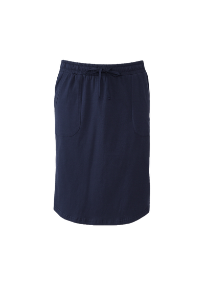 Navy Cotton Drawstring Skirt - Blue Bungalow