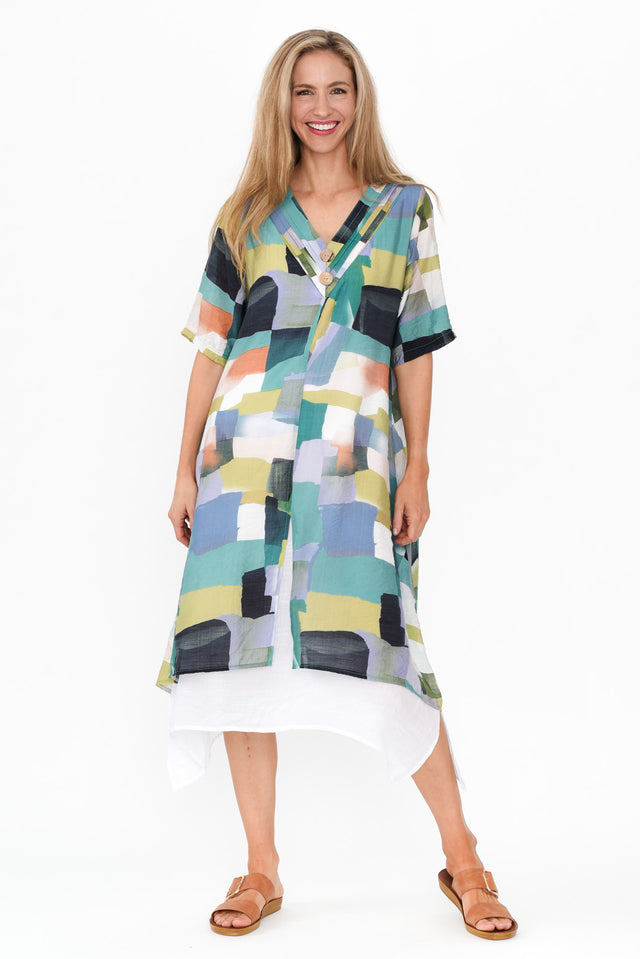 Nala Blue Geo Layers Dress image 7