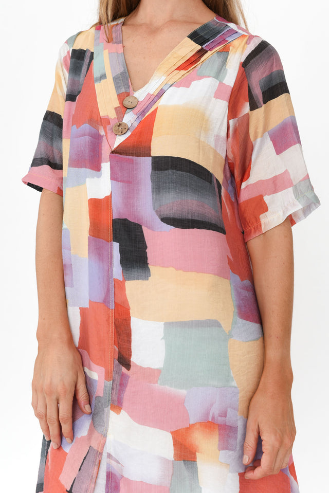 Nala Pink Geo Layers Dress image 6