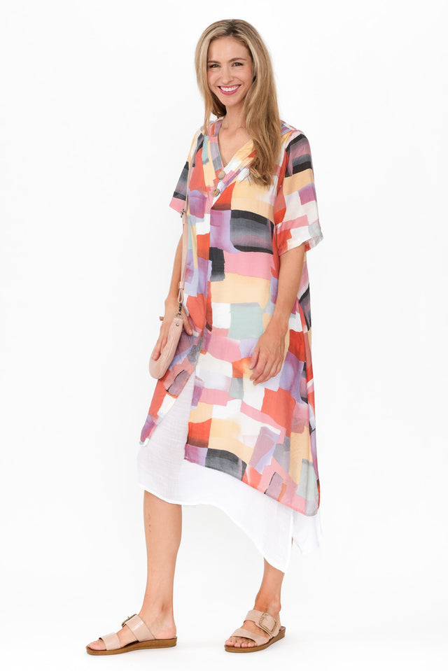 Nala Pink Geo Layers Dress