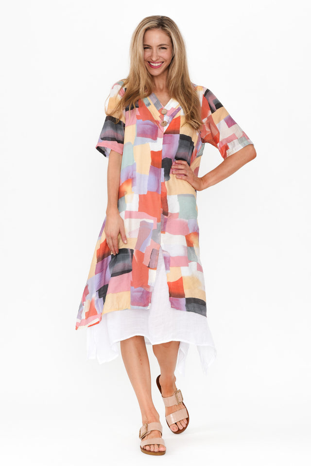 Nala Pink Geo Layers Dress image 1