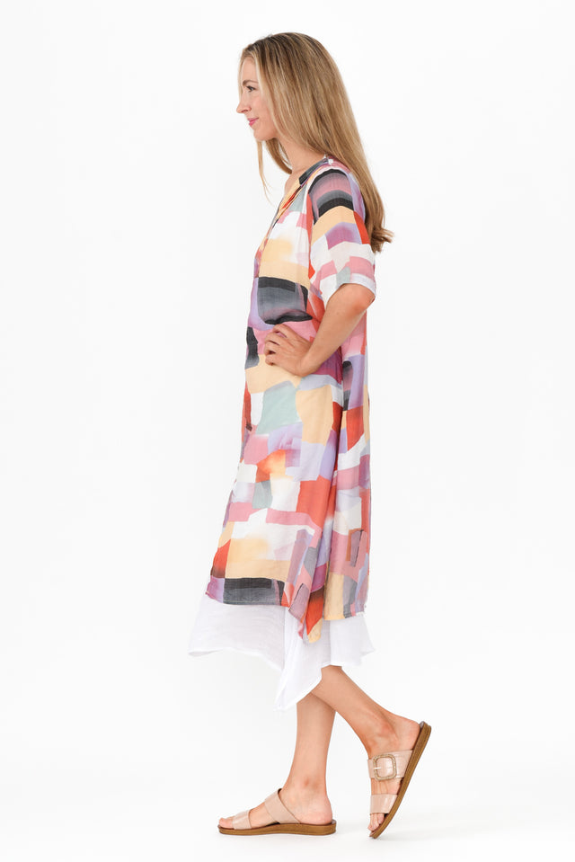 Nala Pink Geo Layers Dress image 4