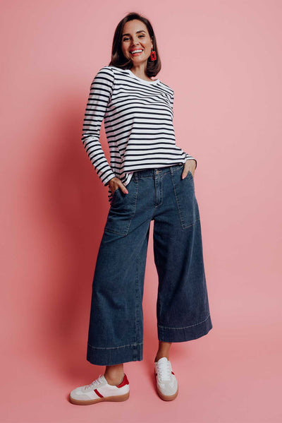 Narcisa Dark Blue Wide Leg Jeans