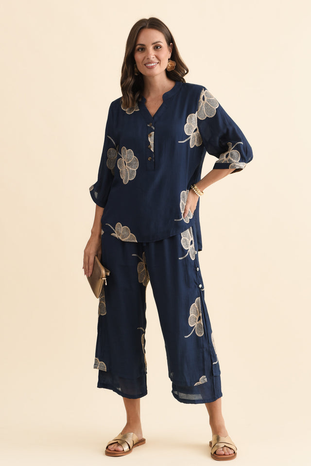 Max Navy Flower Layered Pants banner image