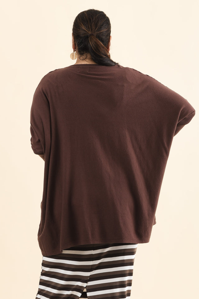Nastia Brown Wool Blend Jumper,Brunette model,alt text|model:Pilita image 12