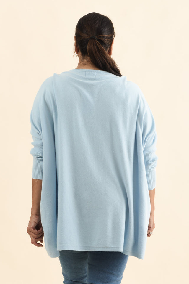 Nastia Light Blue Wool Blend Jumper,Brunette model,alt text|model:Pilita image 12