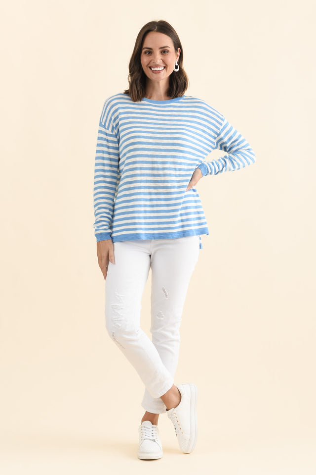 Natasha Sky Blue Stripe Knit Top image 7