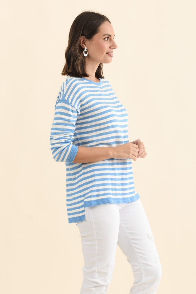 Natasha Sky Blue Stripe Knit Top image 4