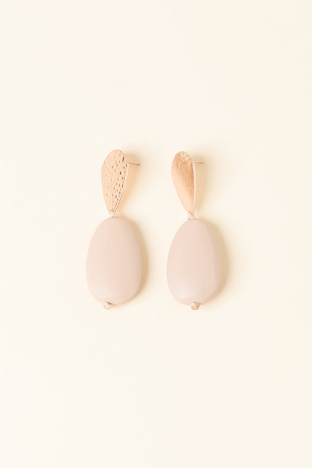 Natty Natural Bead Drop Earrings image 1