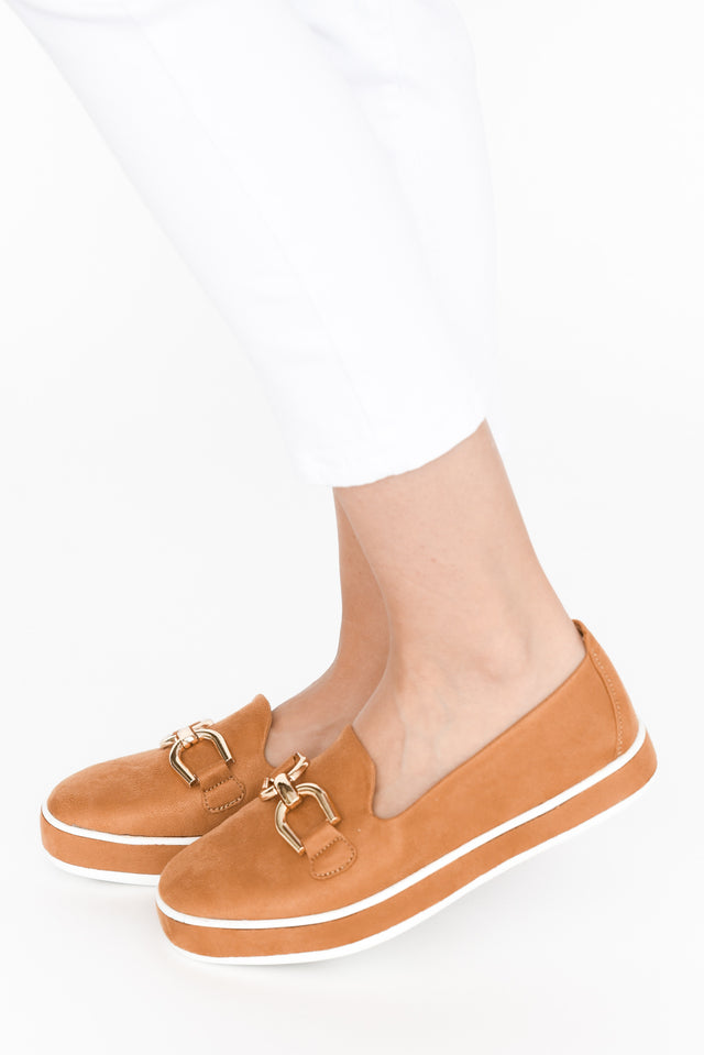 Natyia Camel Faux Suede Platform Loafer image 2