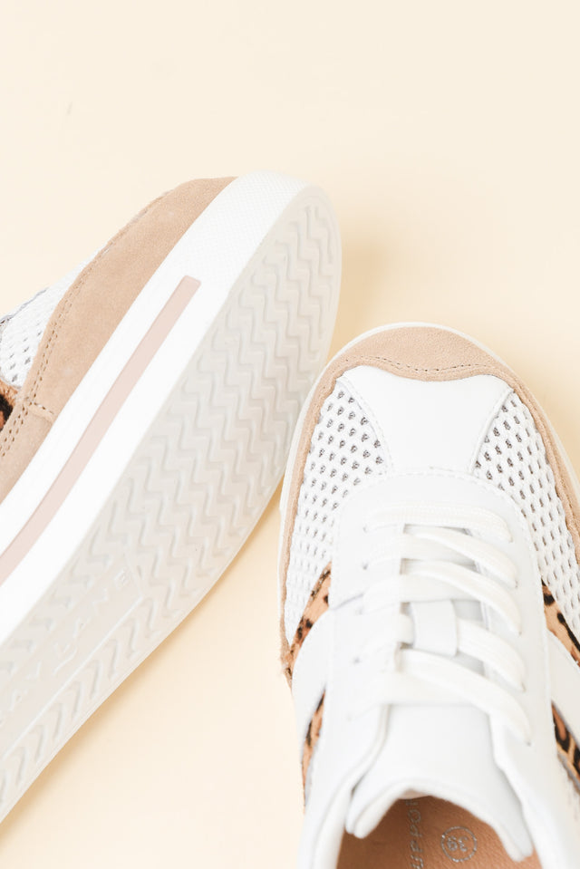 Ness White Leopard Leather Mule Sneaker image 3