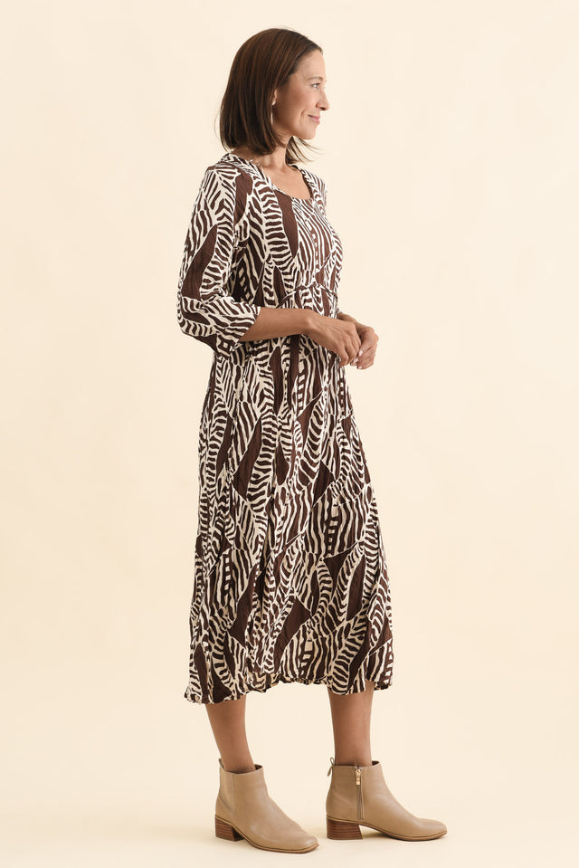 Nessa Brown Leaf Crescent Dress image 5