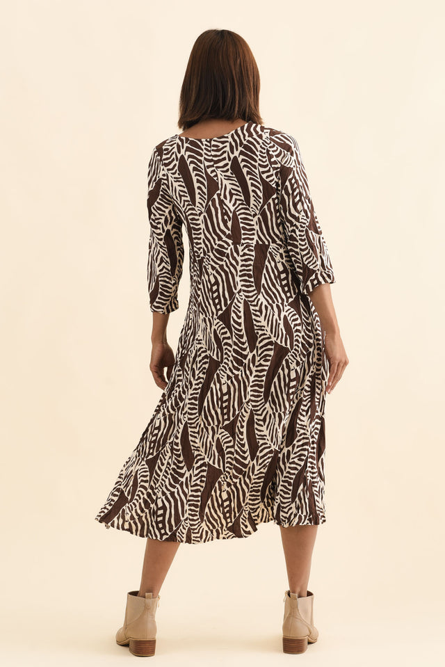 Nessa Brown Leaf Crescent Dress image 6