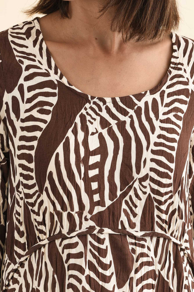 Nessa Brown Leaf Crescent Dress image 7