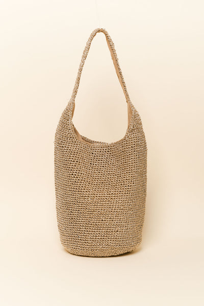 Nevada Gold Metallic Straw Shoulder Bag