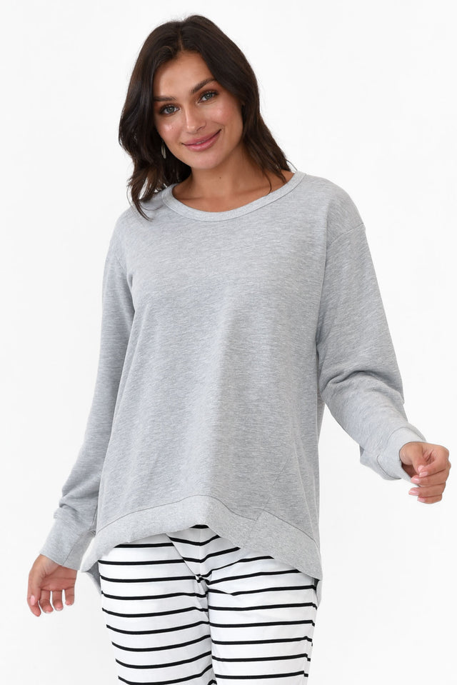 Newhaven Grey Marle Cotton Jumper