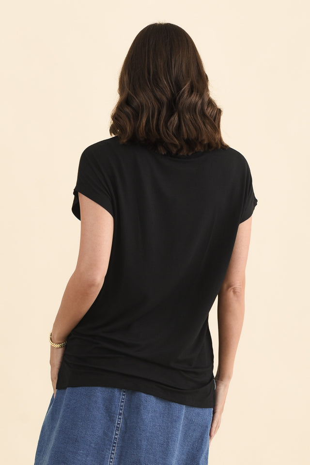 Newton Black Drape Tee,Back,Brunette model,alt text|model:MJ image 5