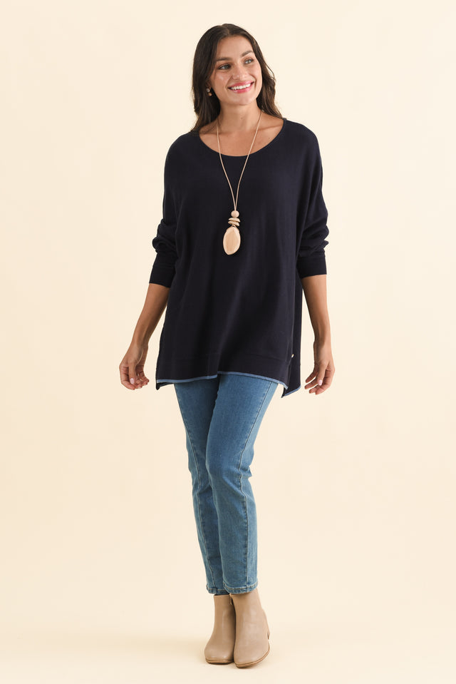 Nick Navy Organic Cotton Knit Jumper banner image