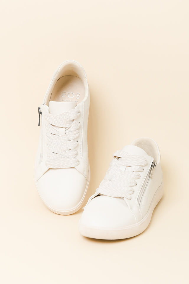 Noemi White Leather Zip Sneaker image 2