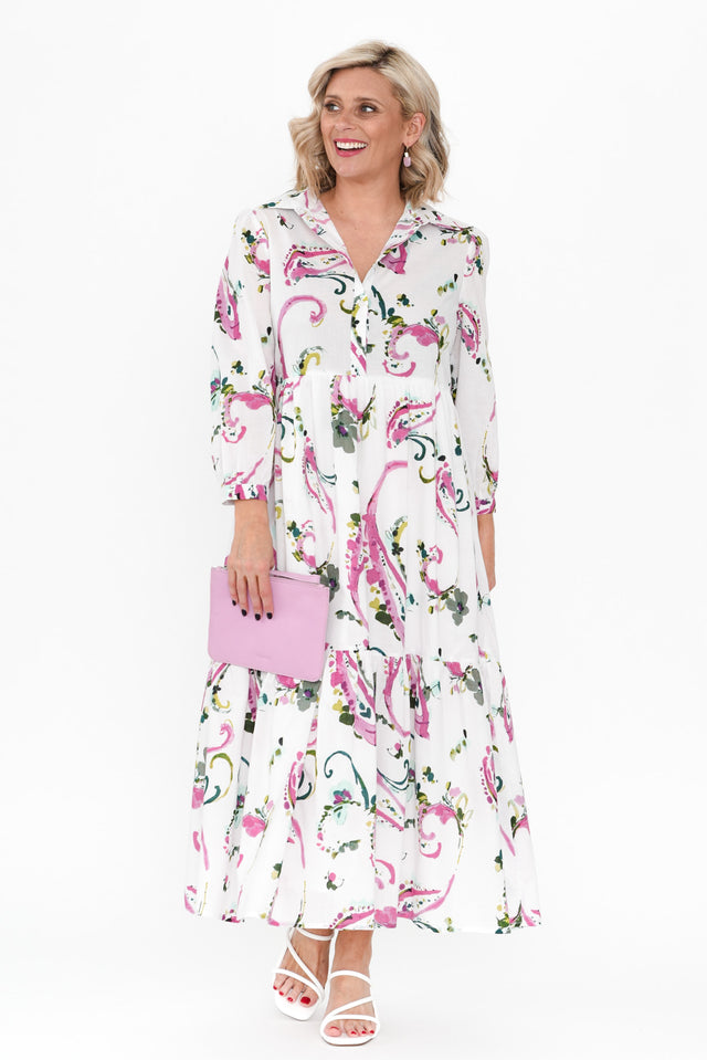 Noleen Pink Paisley Cotton Dress image 1