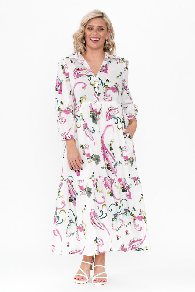 Noleen Pink Paisley Cotton Dress image 6