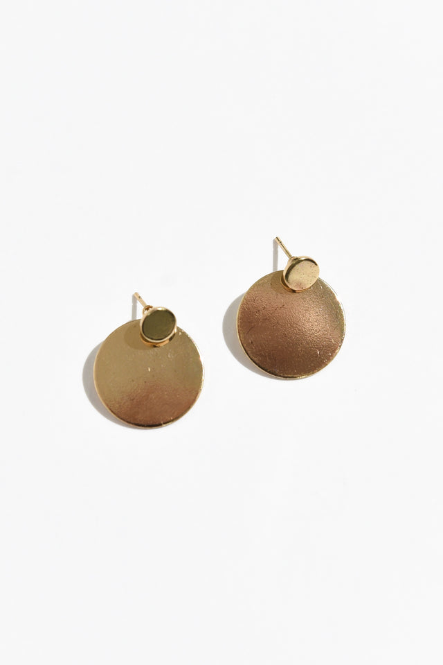 Norabel Gold Disc Earrings image 1