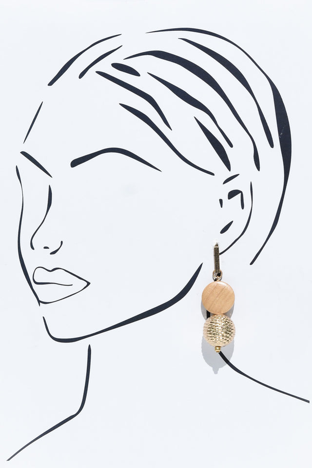 Novalee Rose Gold Wood Drop Earrings