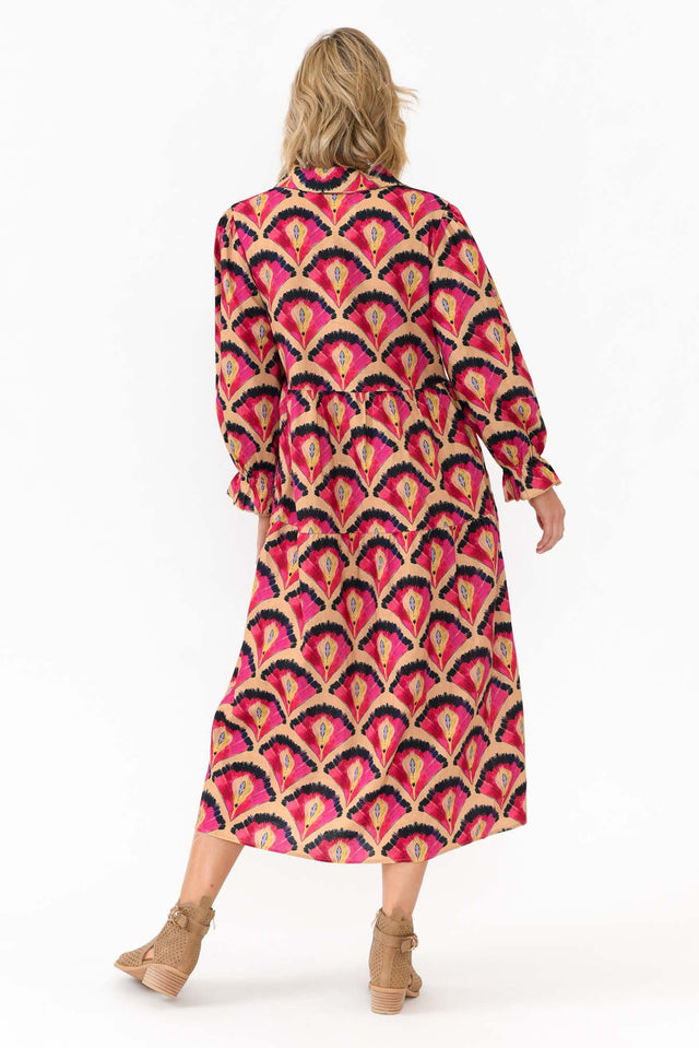 Nyssa Pink Geo Linen Blend Dress image 5