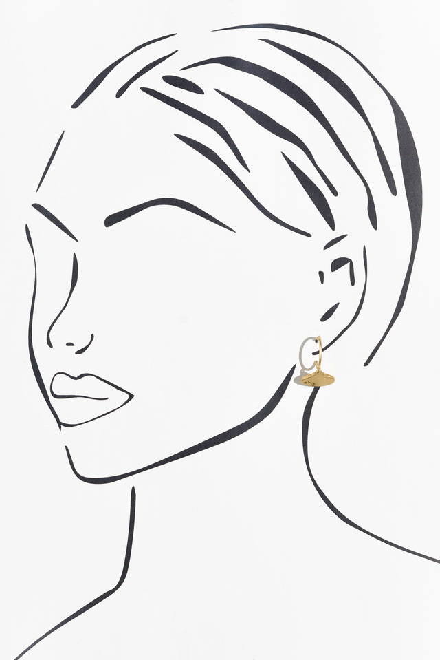 Odilia Gold Leaf Hoop Earrings image 2