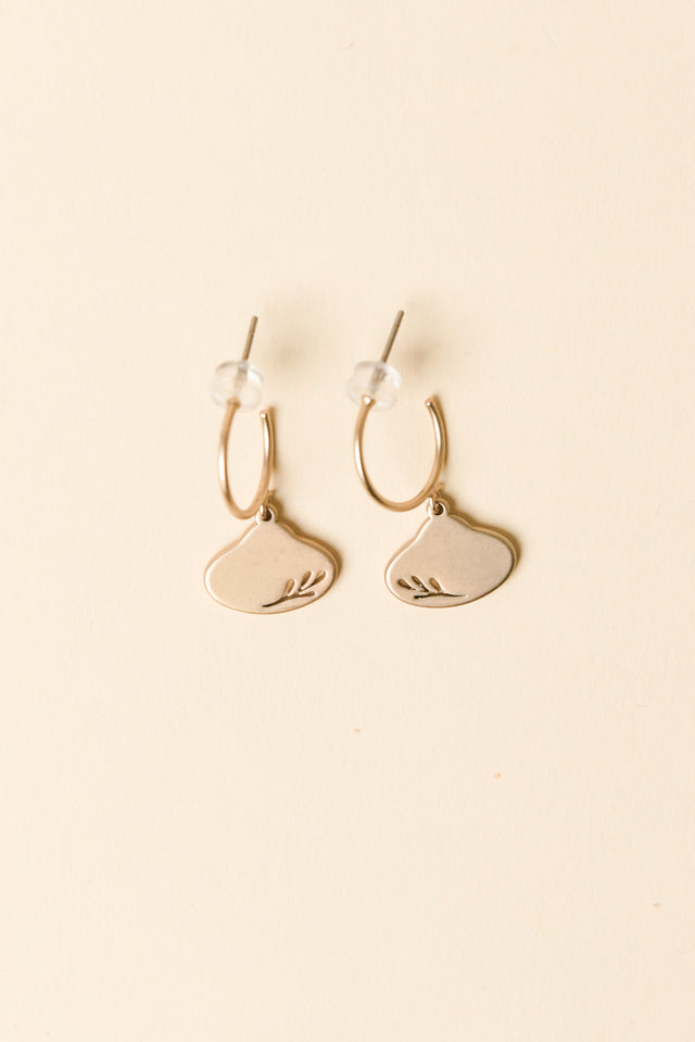 Odilia Gold Leaf Hoop Earrings image 1