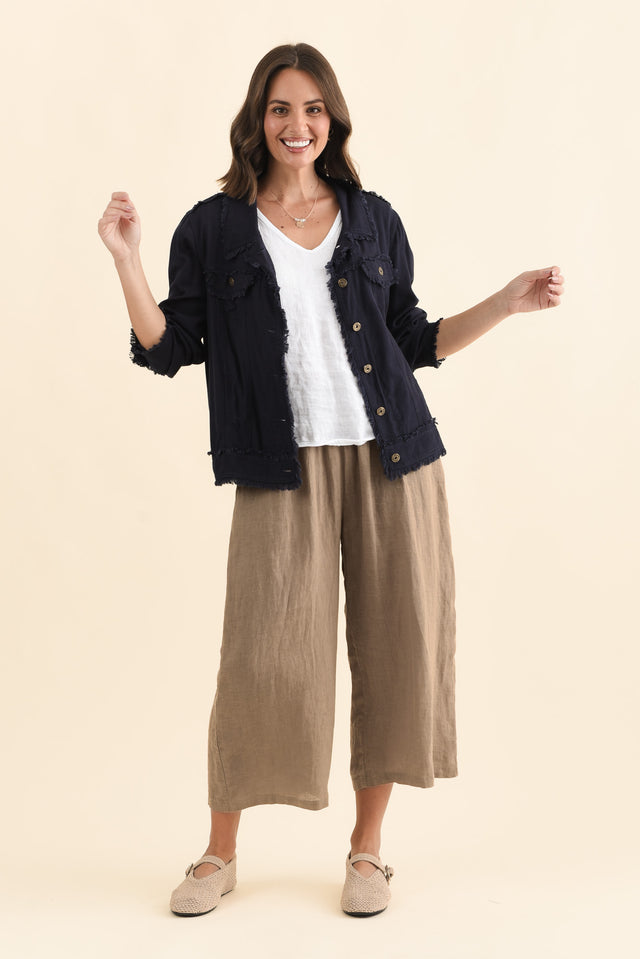 Olga Mocha Linen Wide Leg Pants image 4